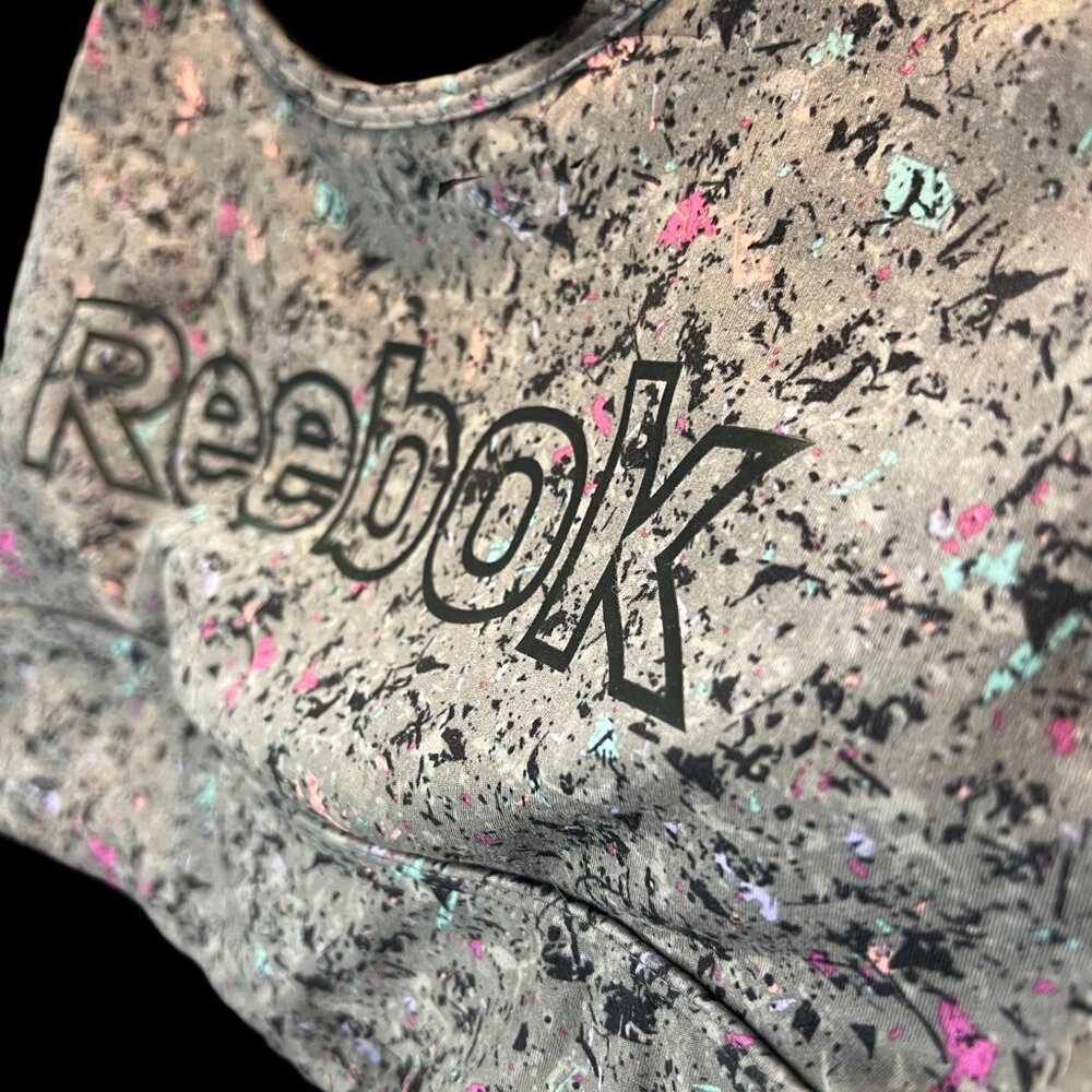 NWOT Reebok Grey & Colorful Confetti Sports Bra - Picture 4 of 5